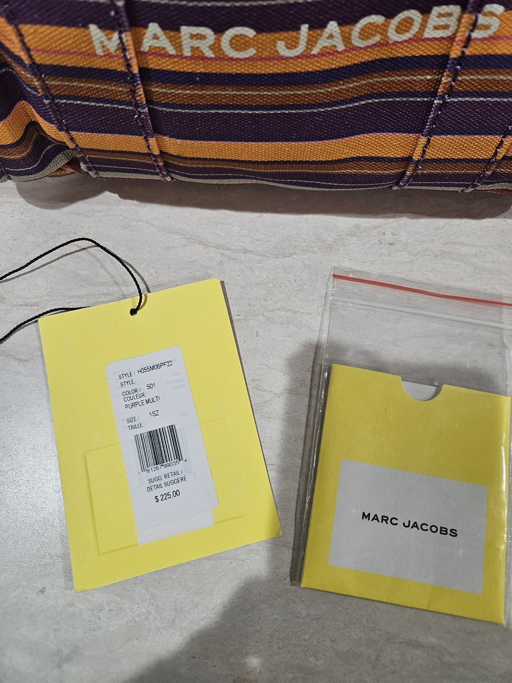 Marc Jacobs The Tote Bag - Purple & Orange Striped Canvas - Picture 3 of 11